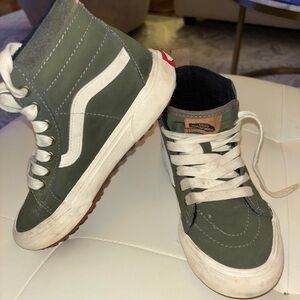 Vans Olive and White High-Top Sneakers MTE